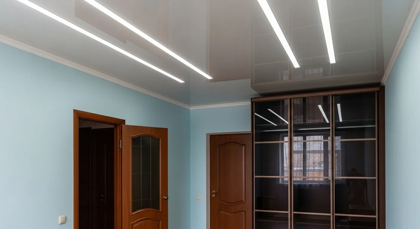 Błyszczący sufit w korytarzu