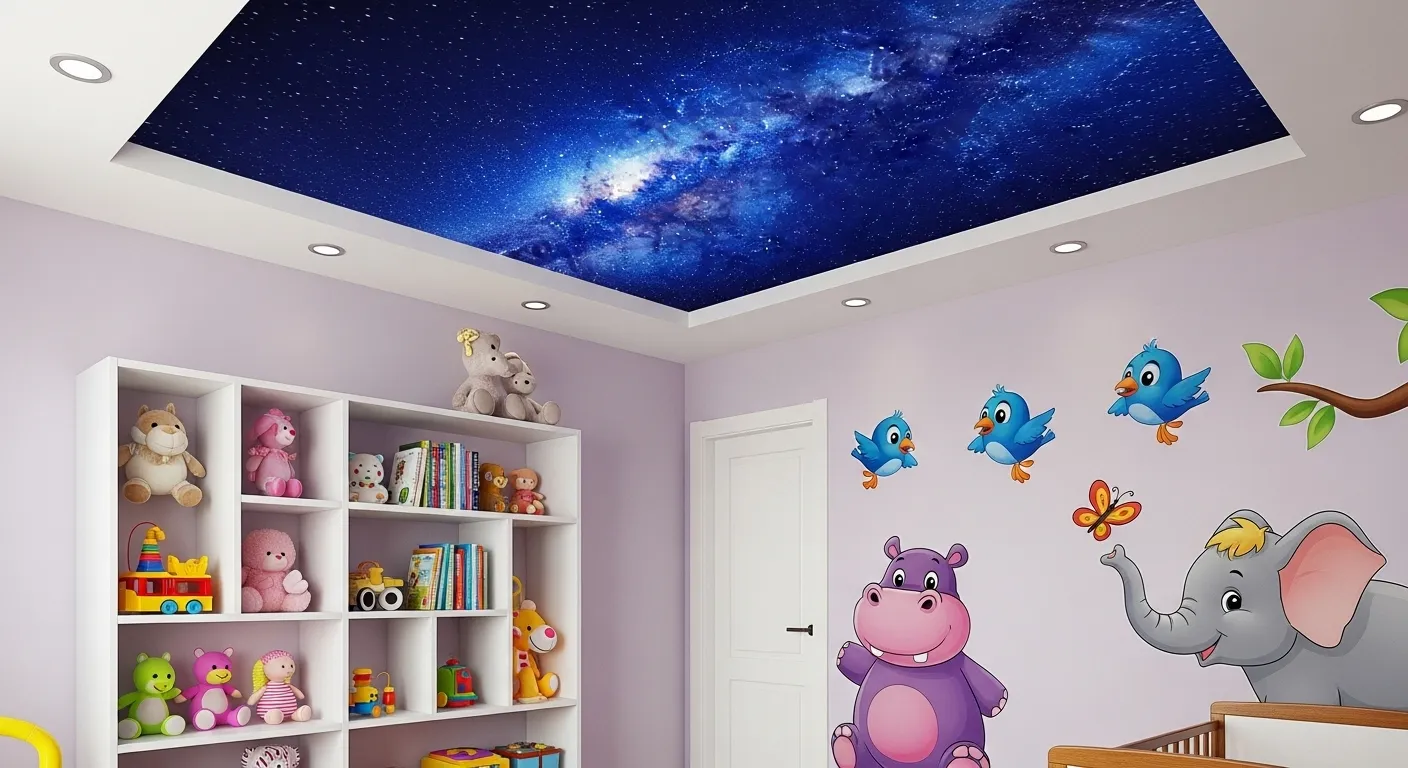 Efekt gwieździstego nieba w pokoju dziecięcym