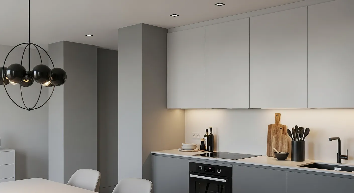 Matowy sufit w kuchni