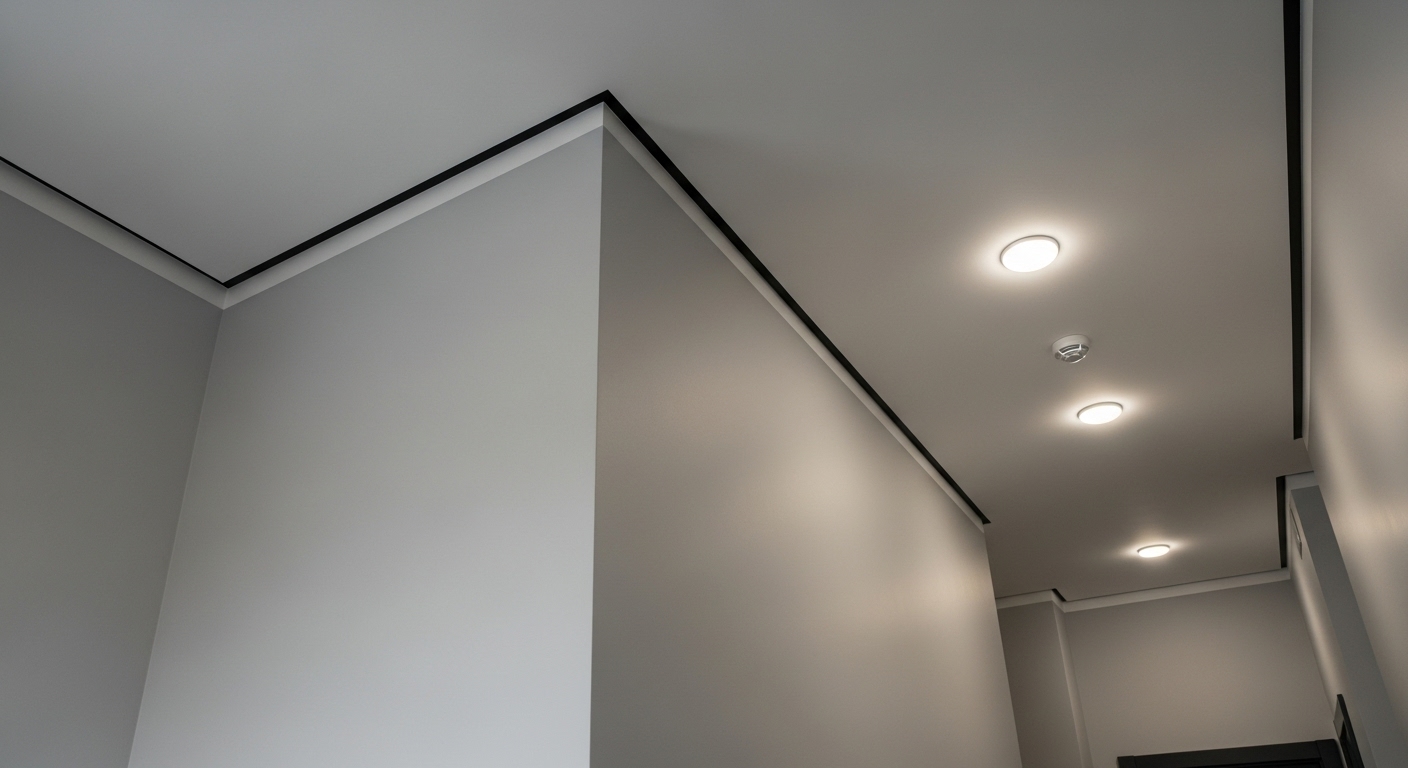 Sufit napinany z profilem cieniującym (shadow gap)